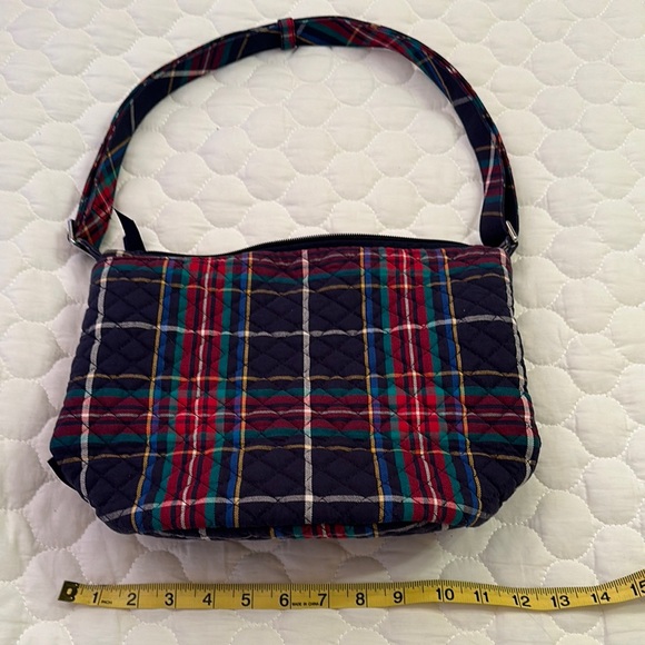 Vera Bradley Plaid Shoulder Bag - Navy, Red, Green - Picture 3 of 6